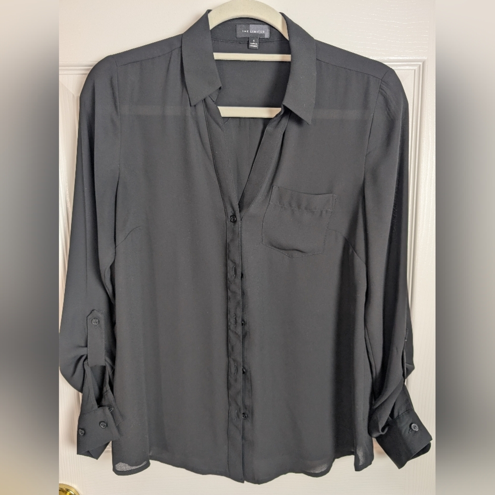 The Limited Women's Black Button-Down Blouse, Sz. Small